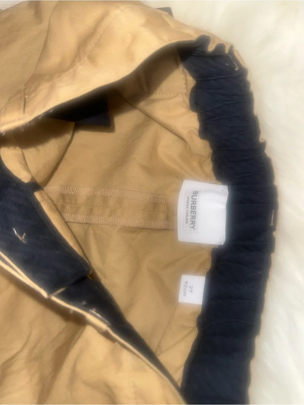 Burberry Tan and Black Elastic Waist Shorts Toddler size2y
